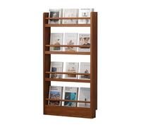 yurstcggh Bibliothèque en Bois,Porte-collations, Porte-revues,Rangement, étagère Ultra-Mince de 10 cm derrière la Porte, sur Pied, Stable et Anti-basculement, Gain de Place 78×10×124cm Marron