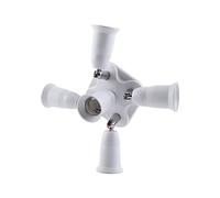 Yusat Adaptateur Convertisseur Porte-ampoule Répartiteur de Douille E27 Réglable pour 3/4/5 Ampoules certifié CE et ROSH adapté à la Photographie à Domicile (5 en 1)