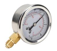 Yusat Manomètre à Vide Axial Rempli D' 1 4 BSP, avec Boîtier en Acier Inoxydable IP65 pour la Mesure de la Pression de Chauffage Domestique de L'eau, de L'air, du Gaz Naturel