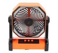 Yusat Ventilateur de Camping, Ventilateur de Tente, Portable 20 000 MAh, 4 Vitesses, Pivot à 270 Degrés, Rechargeable par USB, Faible Bruit, Crochet de Lanterne LED, B (Orange)