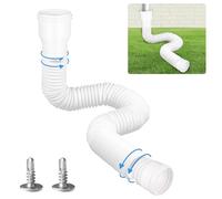 YushengTai Kit Flexible Rallonge de Gouttière, Extension de Gouttière Ronde pour Descente de Gouttière 80/100 mm, Prolongation de Tuyau Ajustable de 47 à 150 cm (Blanc, 1 Pièce)