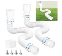 YushengTai Kit Flexible Rallonge de Gouttière, Extension de Gouttière Ronde pour Descente de Gouttière 80/100 mm, Prolongation de Tuyau Ajustable de 47 à 300 cm (Blanc, 2 Pièce)