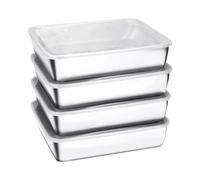 YUSUZH 6PCS Fresh-Keeping Box pour Fruits | Stainless Steel Food Storage Pan With Lid Vegetable Ingredient Box Ice Storage Fruit Keep Box