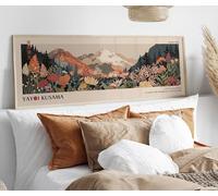 YUSUZHU Affiche de Yayoi Kusama représentant les montagnes des Fidji : paysage zen japonais de style Japandi, grande toile murale (65 x 195 cm, sans cadre)