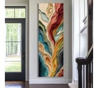 YUSUZHU Tableau sur toile haute et fine, tableau mural long et étroit, art vertical, tableau sur toile encadrée pour bureau, hall ou chambre (40 x 120 cm/cadre intérieur)