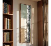 YUSUZHU Tableau sur toile pour entrée étroite - Décoration murale haute et fine - Illustration encadrée d'un bouleau - Décoration murale longue et étroite - Décoration nature (65 x 195 cm/sans cadre)