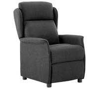 YUTAASU Fauteuil relax en polyester gris foncé | Dossier réglable, inclinaison manuelle, pieds en plastique robuste, compact pour le salon