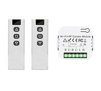 Yuuinnter Interrupteur de Rideau Aveugle Tuya Smart Life WiFi 433Mhz avec TéLéCommande RF pour Commande de Volet Roulant éLectrique, 2RC 1RE