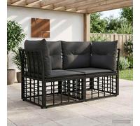 YuuSsea Canapé d'angle d'extérieur 2 pièces en rotin synthétique avec rembourrage, résistant aux intempéries, modulaire pour balcon, terrasse, véranda et jardin d'hiver