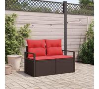 YuuSsea Canapé de jardin avec coussin 120 x 62 x 69 cm en polyrotin résistant aux intempéries Canapé d'angle 2 places avec rembourrage pour balcon, terrasse, véranda et jardin d'hiver