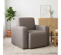 YuuSsea Fauteuil confortable et moderne en tissu taupe avec cadre en bois et dossier incurvé pour salon, chambre à coucher ou coin lecture, rotatif, réglable, avec accoudoirs, durable et facile