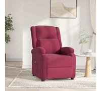 YuuSsea Fauteuil de relaxation électrique en velours bordeaux avec fonction allongée, moderne et vintage, avec pieds en bois et dossier pivotant et réglable, pour salon, chambre à coucher, bureau