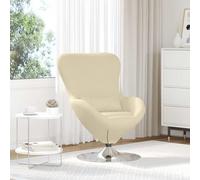 YuuSsea Fauteuil de salon en tissu crème 63 x 73 x 90 cm Fauteuil de relaxation pivotant avec pieds en bois pour salon, chambre à coucher, bureau, ergonomique, confortable, design moderne, rotatif à