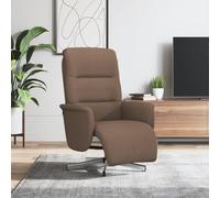 YuuSsea Fauteuil relax avec repose-pieds en tissu marron, fauteuil de salon pivotant avec fonction de couchage réglable pour salon, chambre à coucher, bureau, design vintage, confortable et stable