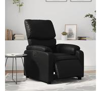 YuuSsea Fauteuil relax électrique en cuir synthétique noir avec fonction allongée, pivotant, réglable, fauteuil TV confortable pour salon, chambre à coucher, bureau, salon, design vintage