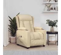 YuuSsea Fauteuil relax électrique en tissu crème avec fonction allongée, dossier et accoudoirs réglables pour salon, chambre à coucher ou bureau, design durable, avec porte-gobelets