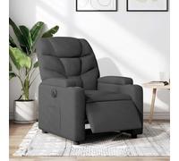 YuuSsea Fauteuil relax électrique en tissu gris foncé avec fonction allongée et porte-gobelets, fauteuil TV moderne avec dossier réglable, cadre en métal en bois durable