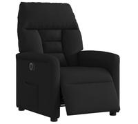 YuuSsea Fauteuil relax électrique en tissu noir avec fonction allongée, pivotant et réglable, fauteuil TV confortable pour salon, chambre à coucher, bureau, salon, design vintage moderne