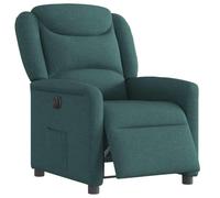 YuuSsea Fauteuil relax électrique en tissu vert foncé avec fonction allongée, accoudoirs de salon moderne, dossier réglable, cadre en bois durable, meuble d'assise confortable pour salon
