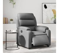 YuuSsea Fauteuil relax électrique gris en cuir synthétique avec fonction allongée, pivotant, réglable, fauteuil TV confortable pour salon, chambre à coucher, bureau, salon, design vintage moderne