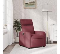 YuuSsea Fauteuil relax en tissu bordeaux avec fonction allongée et pieds en bois, réglable, pivotant, style vintage moderne pour salon, chambre à coucher, bureau, salon, avec poche latérale et housse