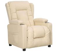 YuuSsea Fauteuil relax en tissu crème avec dossier réglable et repose-pieds pour salon, chambre à coucher, bureau, salon avec 2 porte-gobelets, design moderne, durable et stable