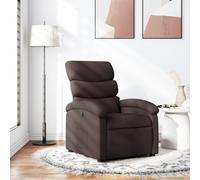 YuuSsea Fauteuil relax en tissu marron foncé avec fonction de couchage réglable et pieds en bois pour salon, chambre à coucher, bureau, salon, fauteuil rembourré confortable, pivotant, design vintage
