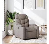 YuuSsea Fauteuil relax en tissu taupe avec dossier réglable et fonction allongée, pour salon, chambre à coucher, bureau, salon avec pieds en bois, porte-gobelets et poche latérale, moderne et durable