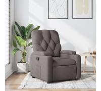 YuuSsea Fauteuil relax en tissu taupe avec dossier réglable et pieds en bois, fauteuil de salon confortable avec porte-gobelets, poche latérale, housse durable pour salon, chambre à coucher, bureau