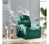 YuuSsea Fauteuil relax en tissu vert foncé avec dossier réglable et pieds en bois pour salon, chambre à coucher ou bureau, avec accoudoirs, porte-gobelets et poche latérale, durable et confortable