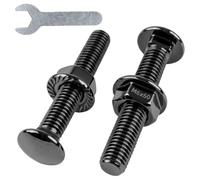 YUUTIAL Lot de 25 Boulons De Carrosserie Avec Écrous À Bride M6x60mm | Boulon bombé collet carré noir, clé incluse, acier inoxydable 304, pour entretien mécanique et décoration de bâtiment