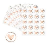 YUVKIN 160 pièces Sceau en cire en forme de cœur, Autocollants ronds pour sceller des enveloppes, faire part de mariage, cartes de vœux, invitations, stickers coeur, emballages cadeaux