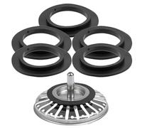 YUVKIN Lot de 5 Joints Universels pour Bonde d'Évier, Accessoires de Bouchon d'Évier, Joint de Remplacement pour Évier et Bonde (Ø intérieur 32 mm, Ø extérieur 54 mm)