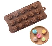 YUVKIN Moule Silicone Antiadhésif 3D, 1 Pièce, Moule à Bonbons et Pralines, Moule à Pâtisserie pour Chocolat et Cuisson, Moule Chocolat, Gateaux, Halloween, Fleur, Bougie, Onigiri