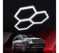 YuWangg Lampe led hexagone,plafonnier led nid d'abeille,lampe de garage hexagonale,1 à 8 trous au choix, adaptés aux garages, lave-autos, salles de fitness ou centres commerciaux,etc