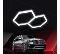 YuWangg Lampe led hexagone,plafonnier led nid d'abeille,lampe de garage hexagonale,1 à 8 trous au choix, adaptés aux garages, lave-autos, salles de fitness ou centres commerciaux,etc
