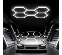 YuWangg Lampe led hexagone,plafonnier led nid d'abeille,lampe de garage hexagonale,1 à 8 trous au choix, adaptés aux garages, lave-autos, salles de fitness ou centres commerciaux,etc