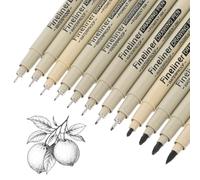 YUXIANLB Lot de 12 stylos à dessin à pointe fine étanche Noir | Lot de micro-feutres fins à encre imperméable - Encre pigmentée fine - Pour tracé de tracé - Kit Zentangle