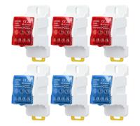 YuXinCat 6 Pièces Bornier Electrique, UKK 80A Bleu+Rouge, Boîte de Distribution Electrique Bornier Connecteur de Fil Electrique Boîte de Distribution de Bornier de Rail DIN de 35mm