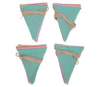 YUYTE Banderole Fanion, Drapeaux à Cordes Suspendues, Décor de Banderole Triangulaire avec 4 Cordes en Lin pour Fête D'anniversaire, événements en Plein Air, 48 Pièces