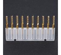 YUYTE Fraises en Carbure Revêtues de 3.175mm, 10 Pièces, pour la Gravure de PCB CNC, Haute Efficacité/embouts à Tige de 8 Pouces