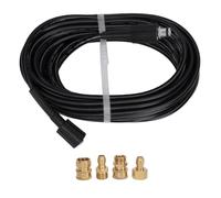YUYTE Kit Tuyau pour Nettoyeur Haute Pression 15m 5800 Psi Raccord Rapide | Ligne PVC, Raccords en Laiton, Pression Nominale de 5800 Psi, Lavage de Voiture, Nettoyage D'allée, compatibilité M22 et