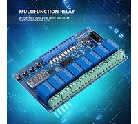 YUYTE Module de Relais temporisé Multifonction à 8 Canaux avec Optocoupleur | Tension Large CC 8 V-36 V | Fonctions de Synchronisation Programmables et Interface Conviviale