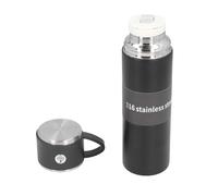 YUYTE Tasse Thermique Portative de Tasse d'acier Inoxydable de 500 Ml pour les Activités de Voyage, de Bureau et de Plein air (BLACK)