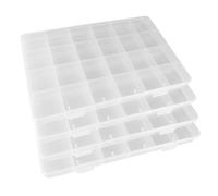 YuYueWeiXiao Lot de 4 boîtes de tri transparentes à 24 compartiments pour petites pièces, organiseur de bijoux pour boucles d'oreilles, perles, rangement, fournitures de bureau, Lego, plastique