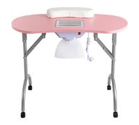 YUYUZI Table à ongles pliable avec aspirateur Table de manucure Rose