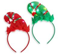 YUYWWAN Ensemble de Serre Tete Lumineux et Collier LED de Noël, Bandeau de Noel avec LED, Bandeaux de Noël Brillant, Accessoire de Noel pour Enfants et Adultes Fêtes de Noel Carnavals