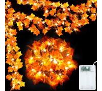 YUYWWAN Guirlande Automne Lumineuse, 3 Mètres 20 LED Lumière Feuille D'érable, Décoration Automne LED, Lumineuses en Feuilles D'érable pour Automne Fêtes, Halloween, Thanksgiving