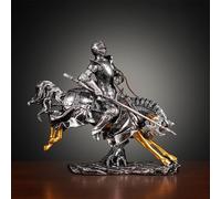 YUZDNM 3D Statue Sculpture Figurine - Statue Ornementale en Armure De Chevalier, Sculpture De Chevalier À Cheval, Figurine Décorative pour La Maison, Statue Décorative pour Le Bureau(B)