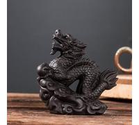 YUZDNM Statue de Dragon, Statue de Dragon du Zodiaque Chinois Couleur Sable Violet, Symbole de succès et de santé, Figurine de Dragon de thé de 10,7 cm de Haut(Black)